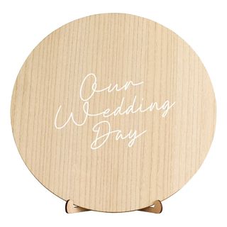 Gæstebog Our Wedding Day i træ-kit