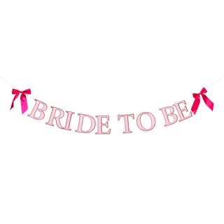 Guirlande Bride to Be lyserød med sløjfer
