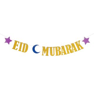 Guirlande Eid Mubarak Guld Glitter