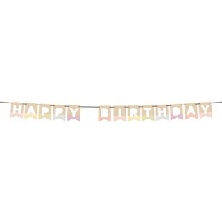 Guirlande Happy Birthday Dreamy Pastel i Træ