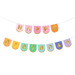 Guirlande Happy Birthday Flerfarvet