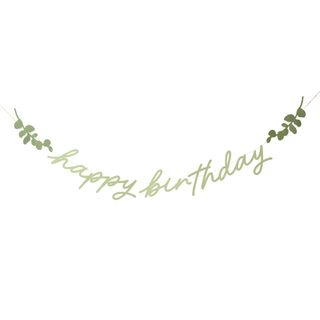 Guirlande Happy Birthday Grønne Blade Botanic