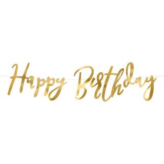 Guirlande Happy Birthday Guld Metallic