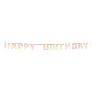 Guirlande Happy Birthday i Træ Dreamy Pastel