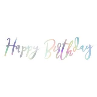 Guirlande Happy Birthday Regnbuefarvet