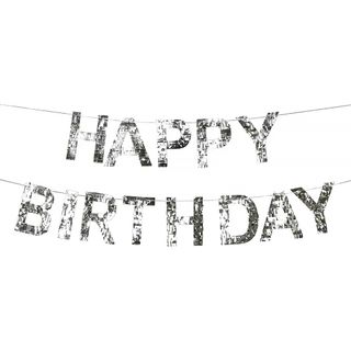 Guirlande Happy Birthday Silver Fringe