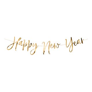 Guirlande Happy New Year Guld Metallic