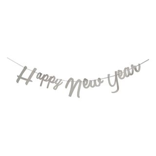 Guirlande Happy New Year Sølv Metallic
