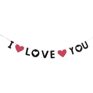 Guirlande I Love You med Hjerter