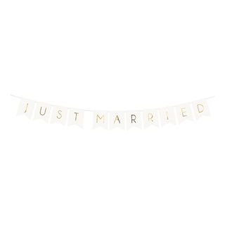 Guirlande Just Married Hvid/Guld