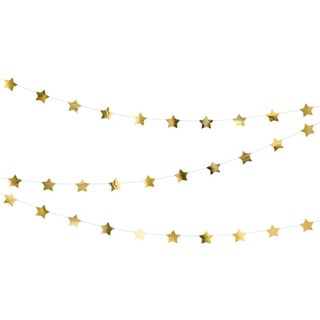 Guirlande Stjerner Guld Metallic