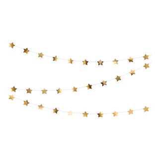 Guirlande Stjerner Guld Metallic