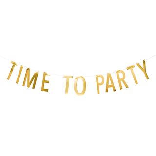 Guirlande Time To Party Guldfolie