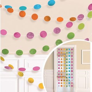 Guirlander Cirkler Flerfarvede Glitter