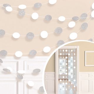 Guirlander Cirkler Hvid Glitter
