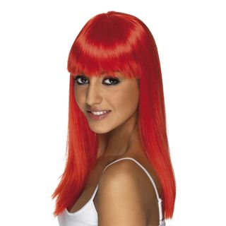 Glamourama Neonrød Paryk