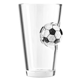 Ølglas med Fodbold