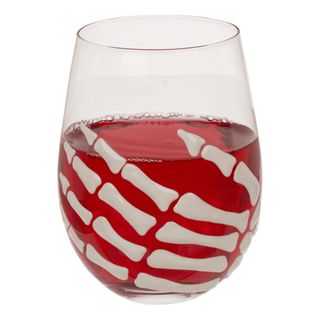 Glas med Skeletthånd