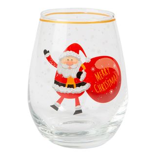 Glas med Julemand Merry Christmas