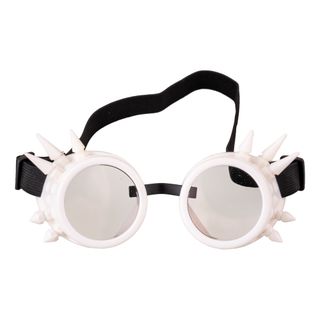 Steampunk Briller med Nitter Hvid