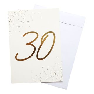 Gratulationskort Guld 30 med Kuvert