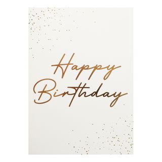 Guld Gratulationskort Happy Birthday med Kuvert