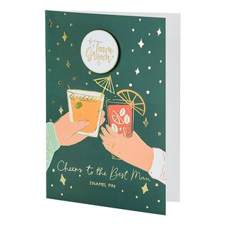 Lykønskningskort med Pin Team Groom