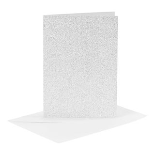 Lykønskningskort Sølv Glitter