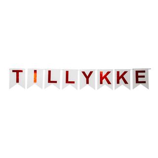 Flag Banner Tillykke Rød