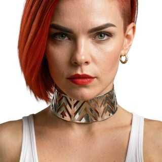 Halskæde Choker Futuristisk Sølv