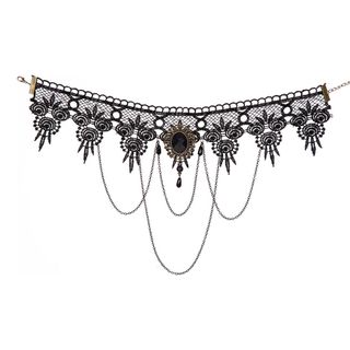 Halskæde Choker Sort med Kæder