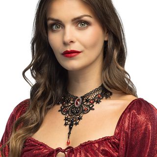 Sort Choker Halskæde med Blonde