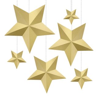 Hængende Dekoration Stjerner Guld