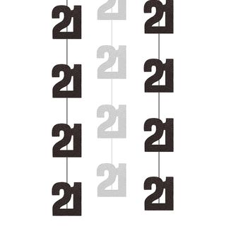Hængende Dekorationer 21 Sort/Sølv