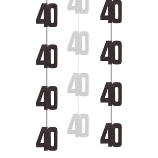 Hængende Dekorationer 40 Sort/Sølv