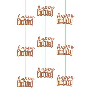 Hængende Dekorationer Happy Birthday Rosaguld