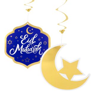 Hængende Swirls Eid Mubarak