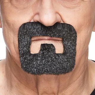 Håndværker Moustache Grå/Hvid