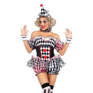 Harlequin Clown Deluxe Maskeraddräkt