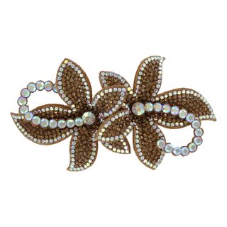 Hårspænde Blomster med Strass Guld Deluxe