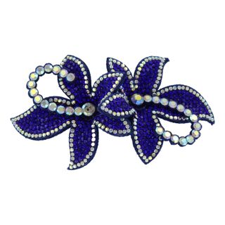 Hårspænde Blomster med Strass Marineblå Deluxe