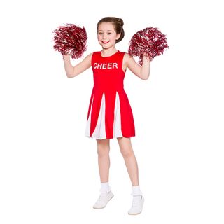 Cheerleader Børnekostume Rødt/Hvidt