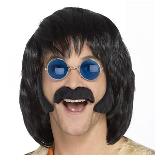 Hippie Bakkenbarter & Overskæg Sort