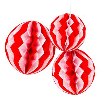 Honeycombs Rød/Hvid Stribede