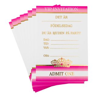 Kutsukortti Prinsessakruunu Pinkki