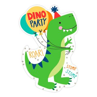 Invitationskort Dino Party