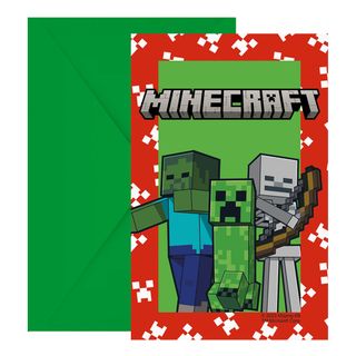 Invitationskort & Konvolut Minecraft