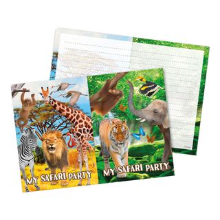 Indbydelseskort Safari Party
