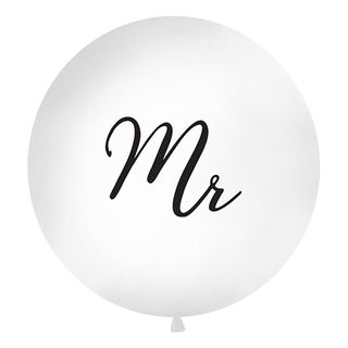 Kæmpeballon Hvid Mr