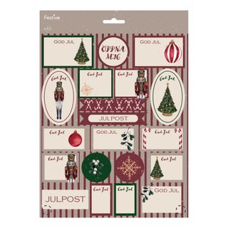 Juletiketter God Jul Motiv